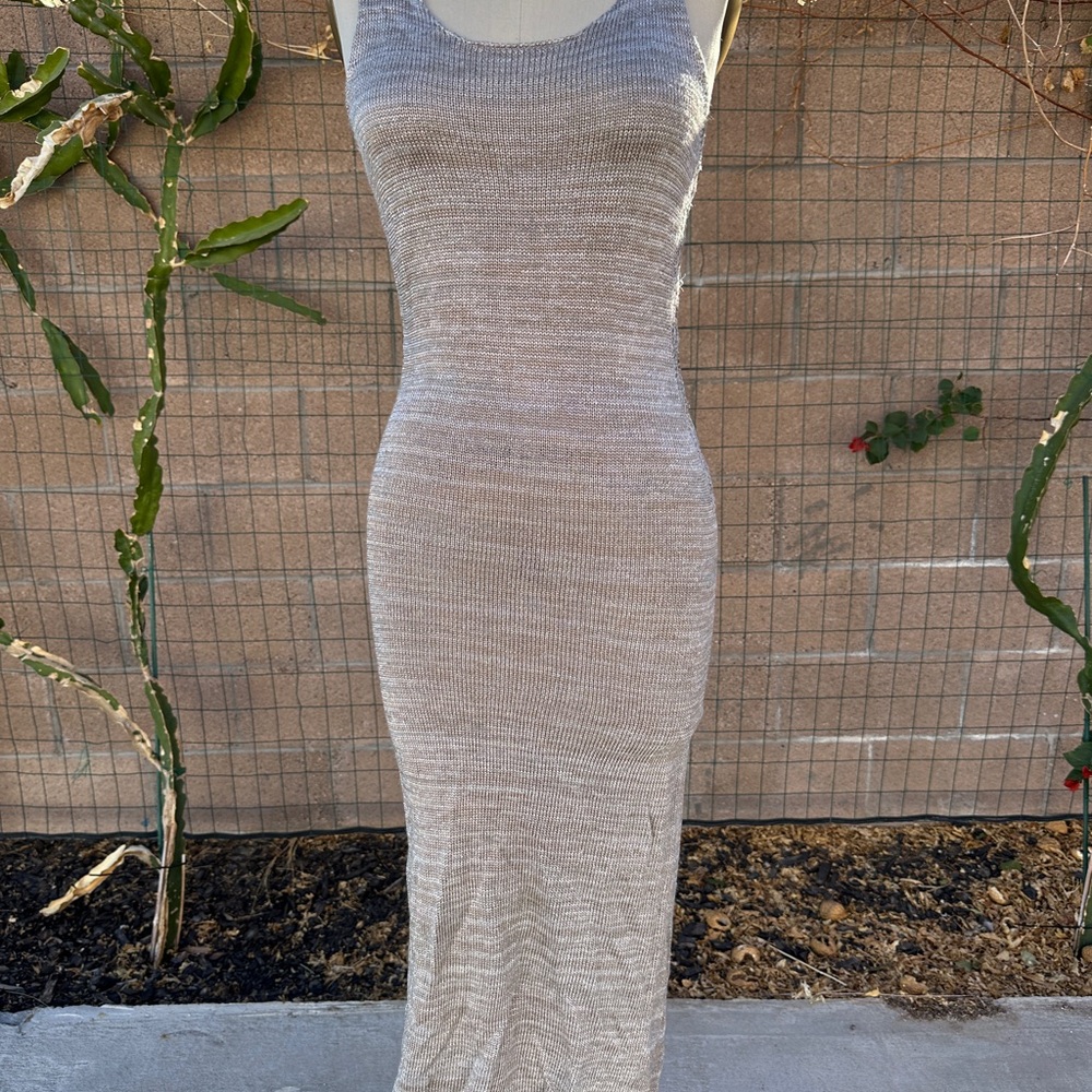 Sleeveless Knit Maxi Dress - Gray